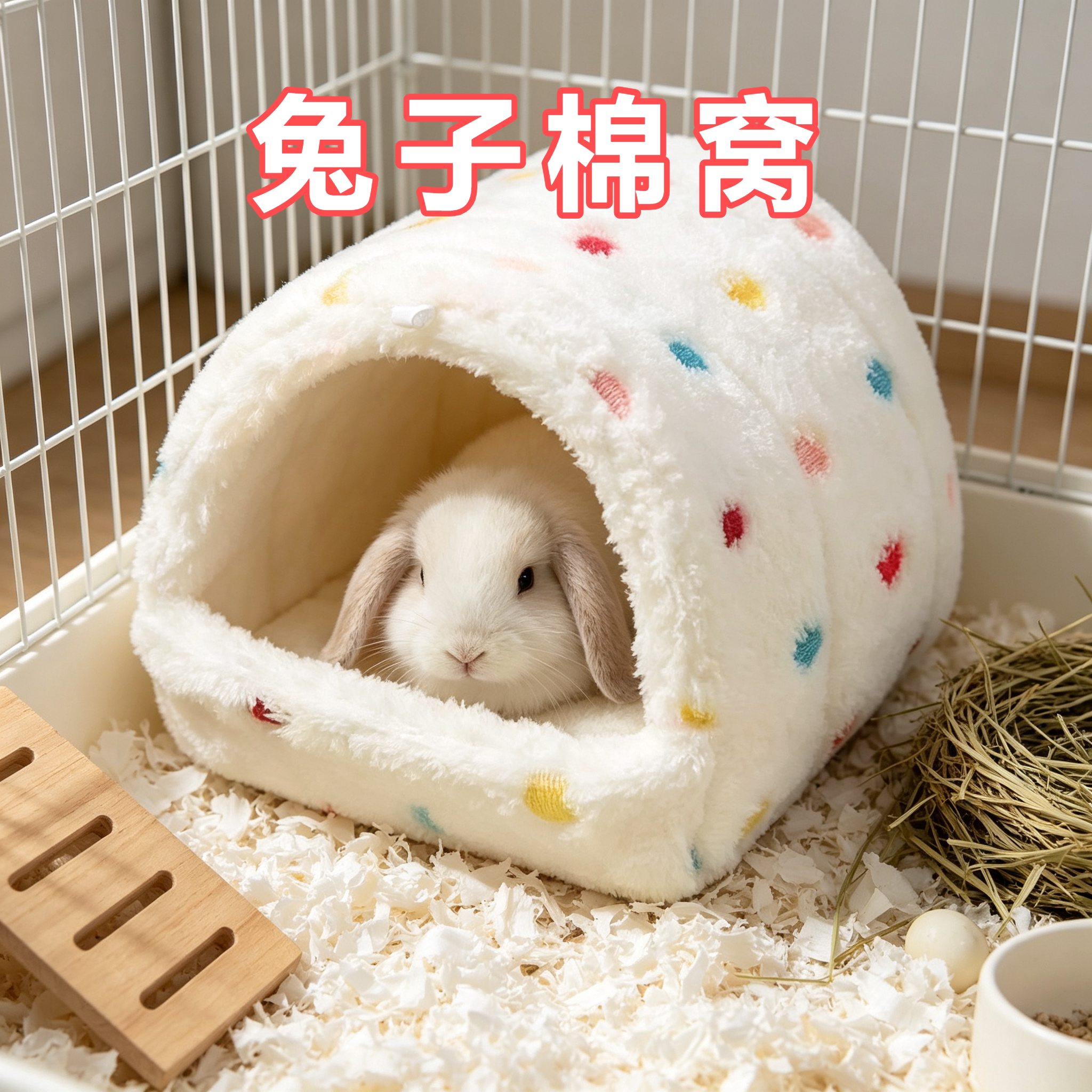 兔子专用棉窝过冬神器保暖加厚冬天睡觉蜥蜴守宫防寒装饰造景用图片