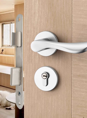 万科地产门把手家用银色分体锁卧室房间内木门锁72/58/85分体式把