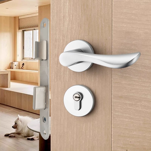 万科地产门把手家用银色分体锁卧室房间内木门锁72/58/85分体式把