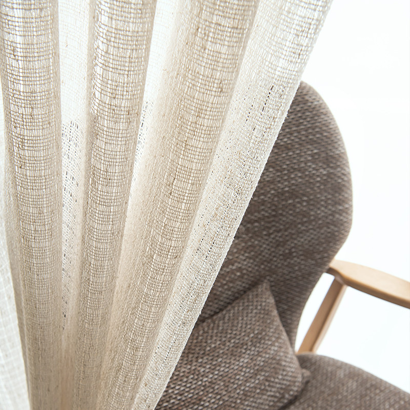 日式棉麻原木风高端轻奢窗纱纱帘透光不透人窗帘客厅卧室阳台隔断