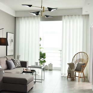 透光不透人幻影纱窗帘镜面纱帘隔断简约现代北欧阳台客厅防窥窗纱