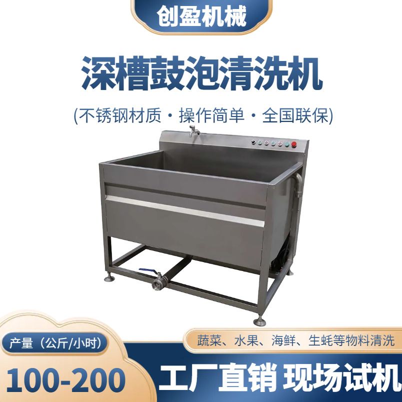 小型单槽清洗机超声波鼓泡翻浪消除农残食堂洗菜机海鲜蔬菜清洗机