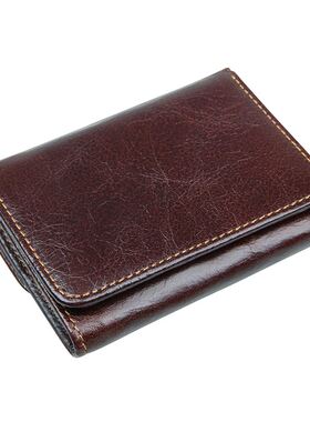 RFID Blocking Genuine Leather Short Wallet For Men Solid