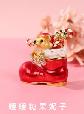 圣诞可爱圣诞袜珐琅彩合金