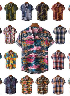 2021 summer men's shirt casual floral shirt