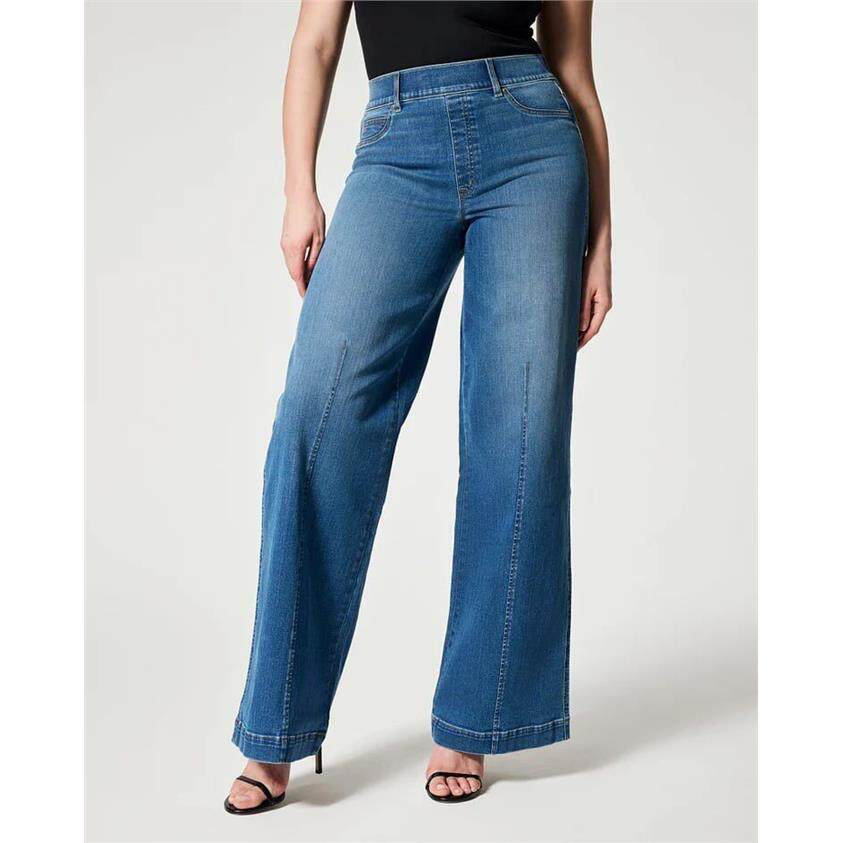 women loose jeans pants 夏季新款女士阔腿中腰直通牛仔裤