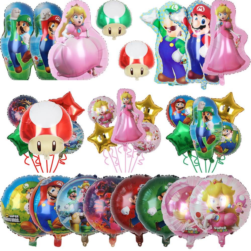 Mario Game Theme Aluminum Film Balloon Set Children&#39;