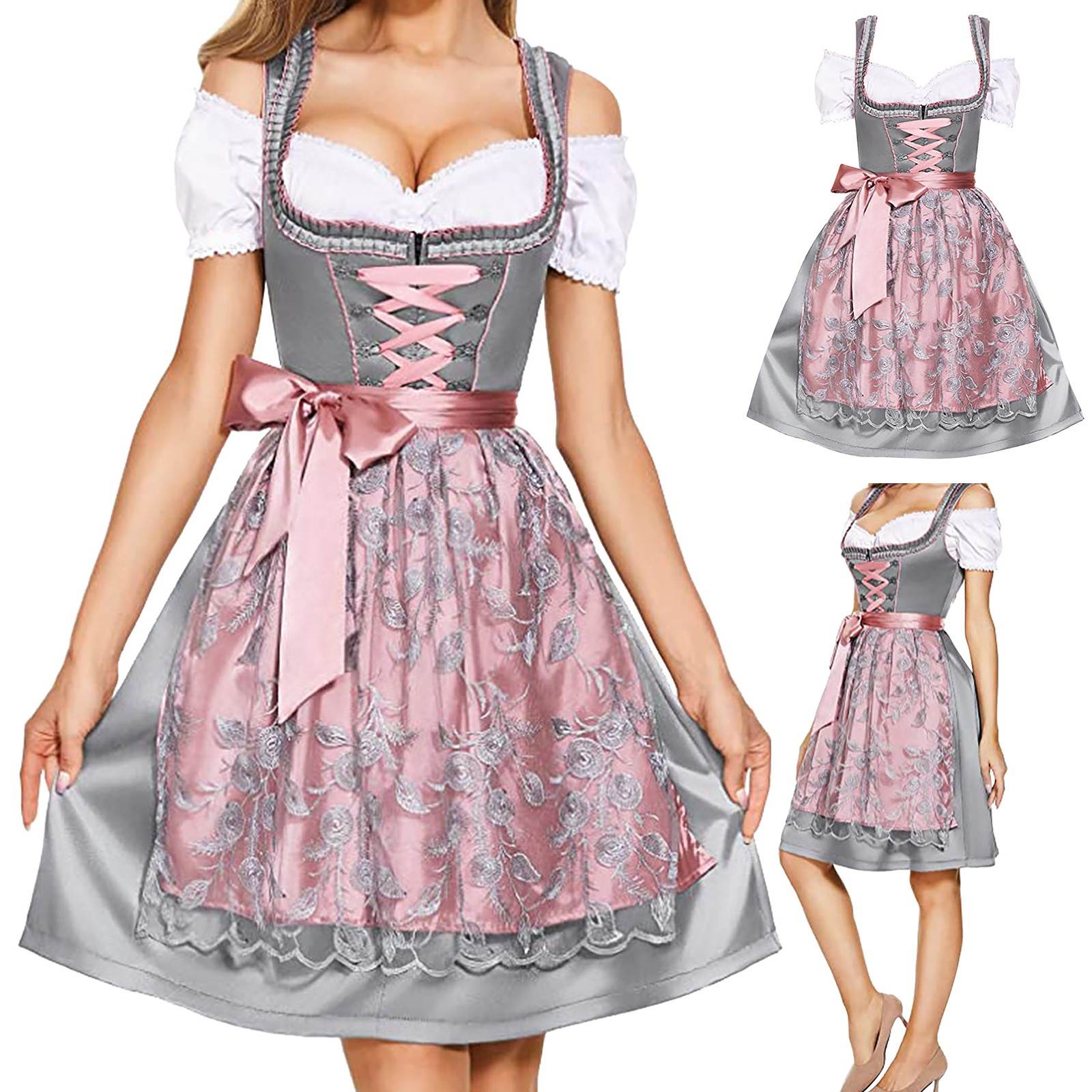 Women German Dress Bavarian Clothes Oktoberfest Beer Dirndl