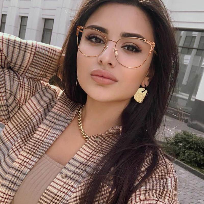 复古金属近视眼镜框防蓝光眼镜optical glasses frames for women