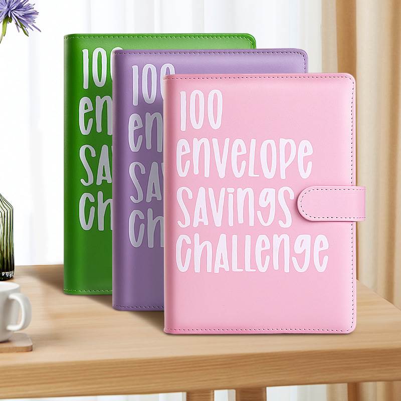 100 Envelope Challenge Binder money saving book cash planner 文具电教/文化用品/商务用品 笔记本/记事本 原图主图