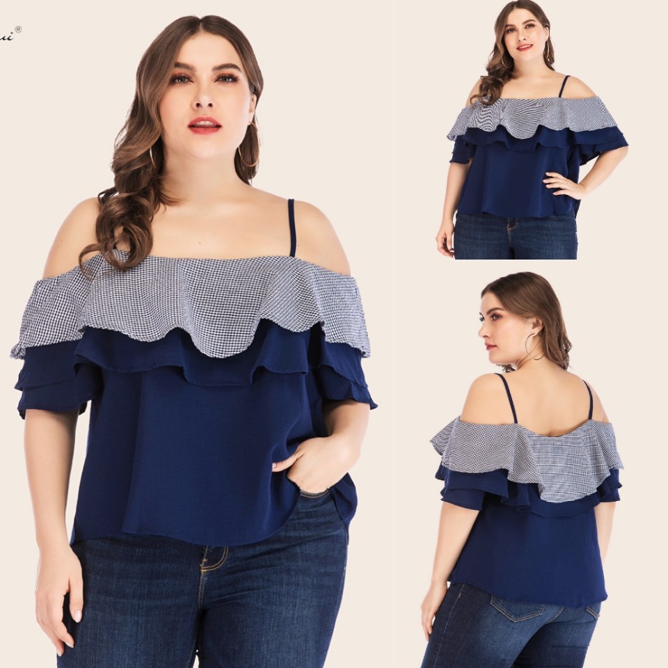 2021 summer blouses fat women tops sling shirts 大码吊带上衣在类目 女装/女士精品, 大码女装中 - 来自Buy2taobao.com提供专业的淘宝代购服务