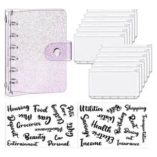 15 Pieces A6 Soft PVC 6-Ring Binder Cover 12 Mini Binder Zip