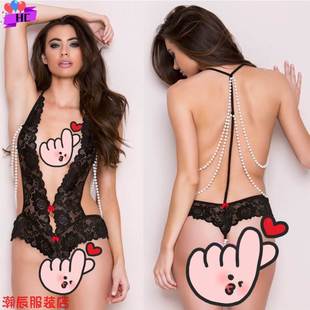 Underwear Siamese Hipless Halter Erotic Lingerie