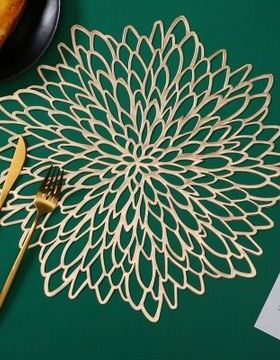 PVC placemat hibiscus flower table mat non-slip insulation