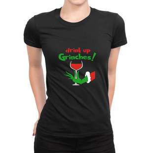 Grinches Wine Women Drink Palm Shirt Christmas Glass