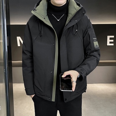 户外冲锋衣羽绒服男款冬季2025新款连帽加厚防寒服美式高端外套男