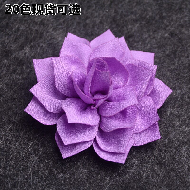 多层尖角莲花 8厘米雪纺布艺手工花朵 diy手捧花发带饰品鞋帽配件