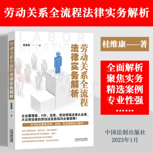 2023新书 劳动关系全流程法律实务解析 桂维康 劳动法 劳动合同 劳动争议 劳动案例 劳动法实务解析 法制出版社 9787521632323