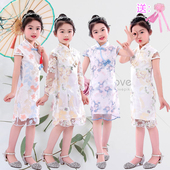 洋气亲子装 中国风淑女唐装 小女孩修身 儿童旗袍女童春夏季 童装 服饰