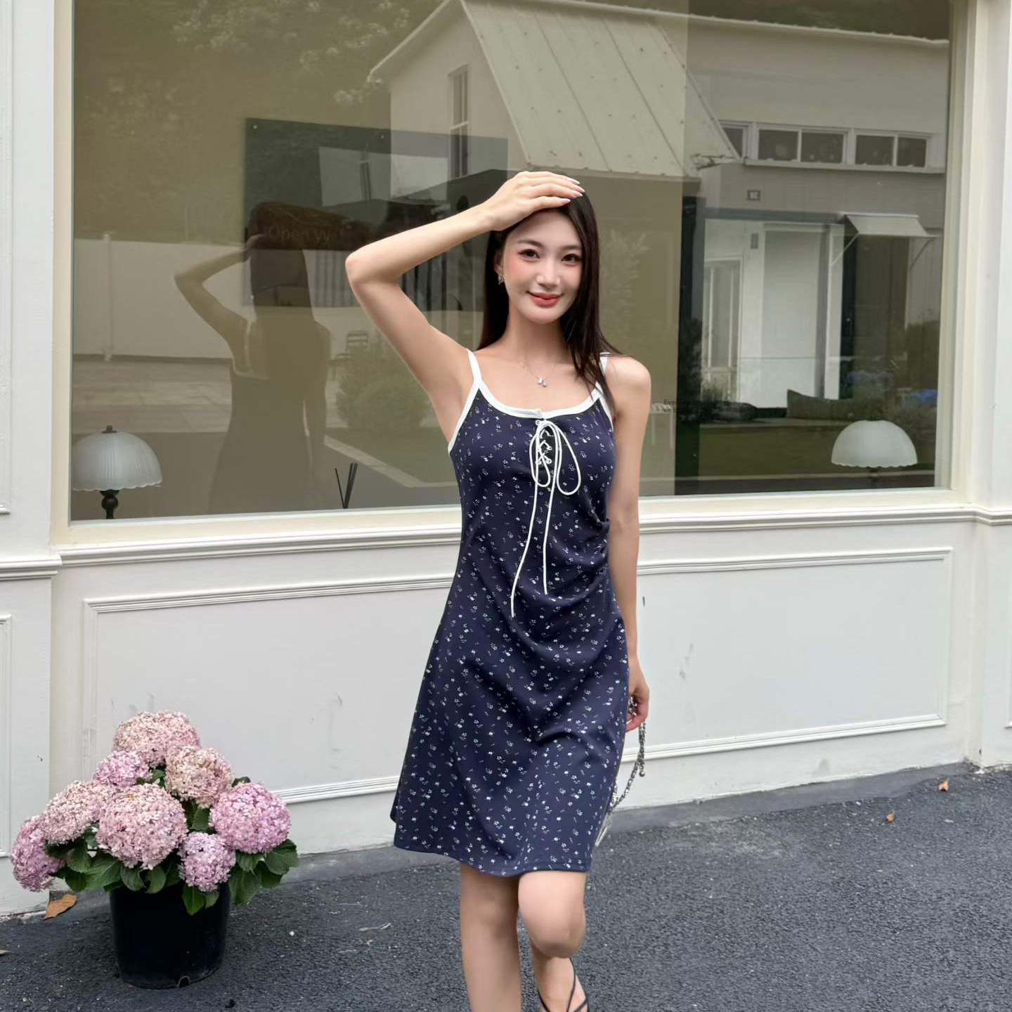 碎花吊带连衣裙开衫两件套女夏装