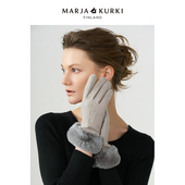 MARJAKURKI玛丽亚古琦加绒保暖手套女生可爱獭兔毛羊毛手套女冬季