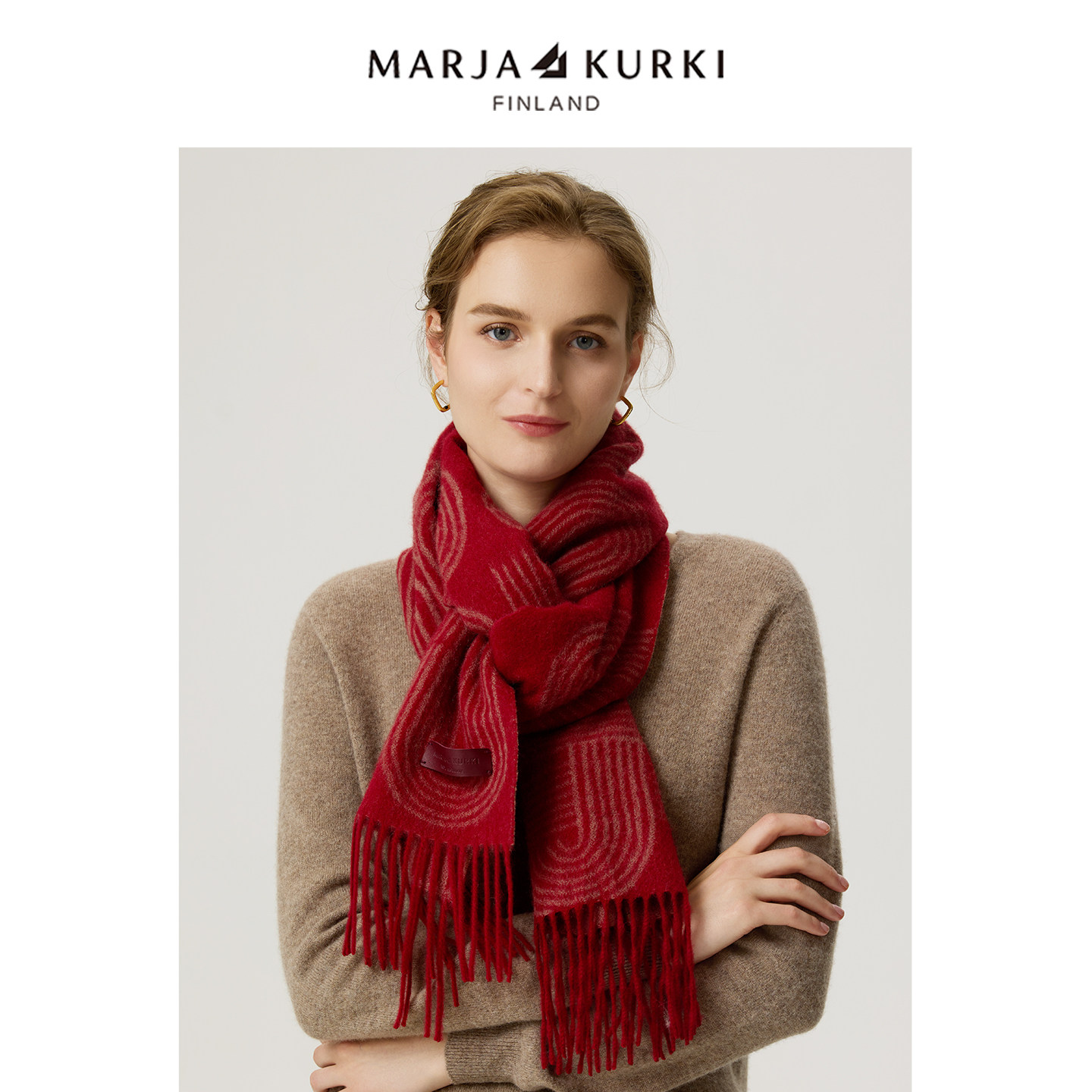 MARJAKURKI玛丽亚古琦红色围巾山羊绒围巾女款2025新款冬季高级感,服饰配件/皮带/帽子/围巾,围巾/丝巾/披肩,淘宝优惠券,粉丝福利购,淘宝优惠卷