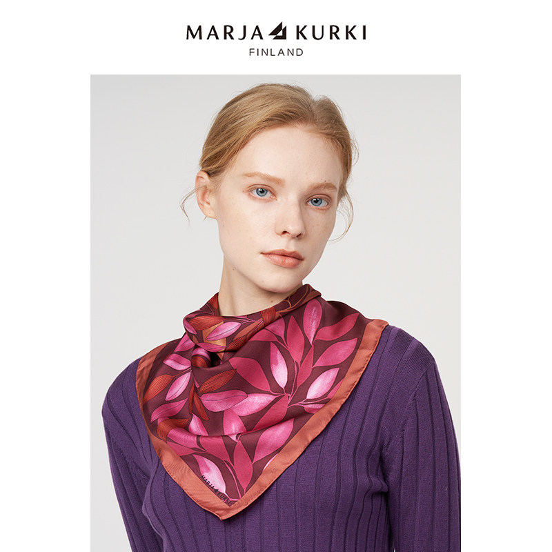 MARJAKURKI玛丽亚古琦时尚领巾小方巾丝巾女真丝桑蚕丝小丝巾礼盒