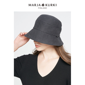 MARJAKURKI玛丽亚古琦时尚 休闲帽子女秋冬季 黑色渔夫帽高级感盆帽