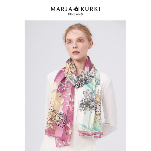 玛丽亚古琦桑蚕丝纱巾真丝丝巾女