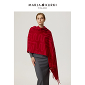 MARJAKURKI玛丽亚古琦纯山羊绒披肩外搭女2025新款 红色围巾礼盒装