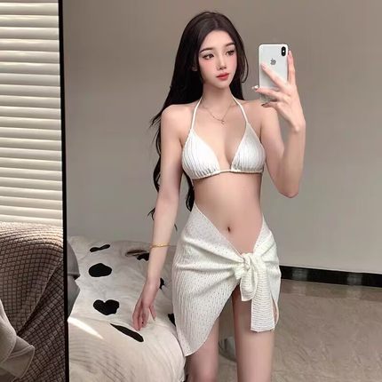 泳衣女款比基尼高级感分体纯欲风2023新款夏季性感网红同款沙滩裙