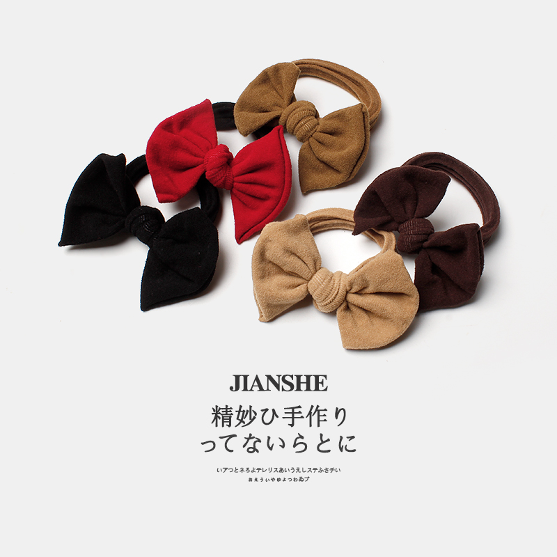 秋冬布艺高弹力蝴蝶结发绳2024新款扎马尾头绳皮筋丸子头发圈头饰