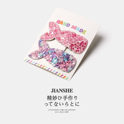 韩国儿童彩色美人鱼尾巴发夹边夹