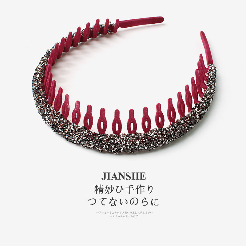 高级感碎钻植绒带齿防滑发箍女网红前额刘海碎发简约发卡洗脸头箍,饰品/流行首饰/时尚饰品新,发饰,淘宝优惠券,粉丝福利购,淘宝优惠卷