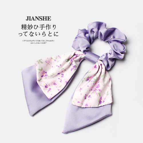 日韩碎花飘带蝴蝶结头绳夏季发绳