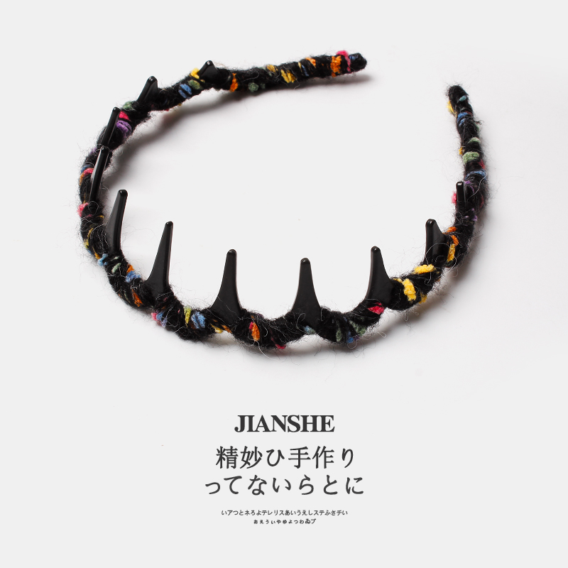 2024新款秋冬彩色毛线缠绕发箍女