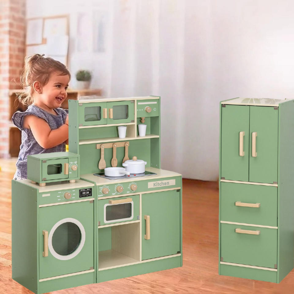 森林儿童过家家3岁6厨房煮饭玩具仿真声光冰箱套装模拟做饭木灶台