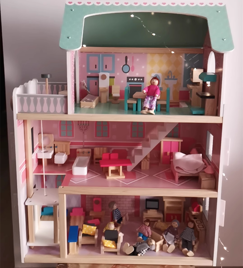 出口公主大型别墅玩具屋儿童玩具房子木质玩具屋女孩过家家娃娃家