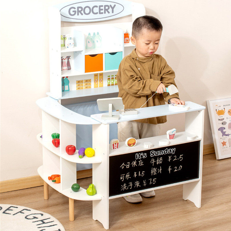 木制售货摊宝宝过家家杂货铺售卖店益智儿童超市收银台玩具仿真,玩具/童车/益智/积木/模型,过家家玩具,淘宝优惠券,粉丝福利购,淘宝优惠卷