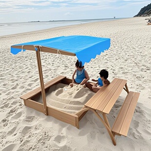 儿童实木户外沙池系列幼儿园沙坑设备兼容多场景玩沙设备