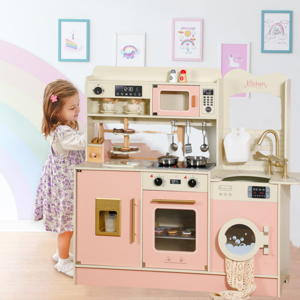 木制仿真儿童过家家粉色冰箱厨房家用套装玩具早教益智体验女孩,玩具/童车/益智/积木/模型,过家家玩具,淘宝优惠券,粉丝福利购,淘宝优惠卷