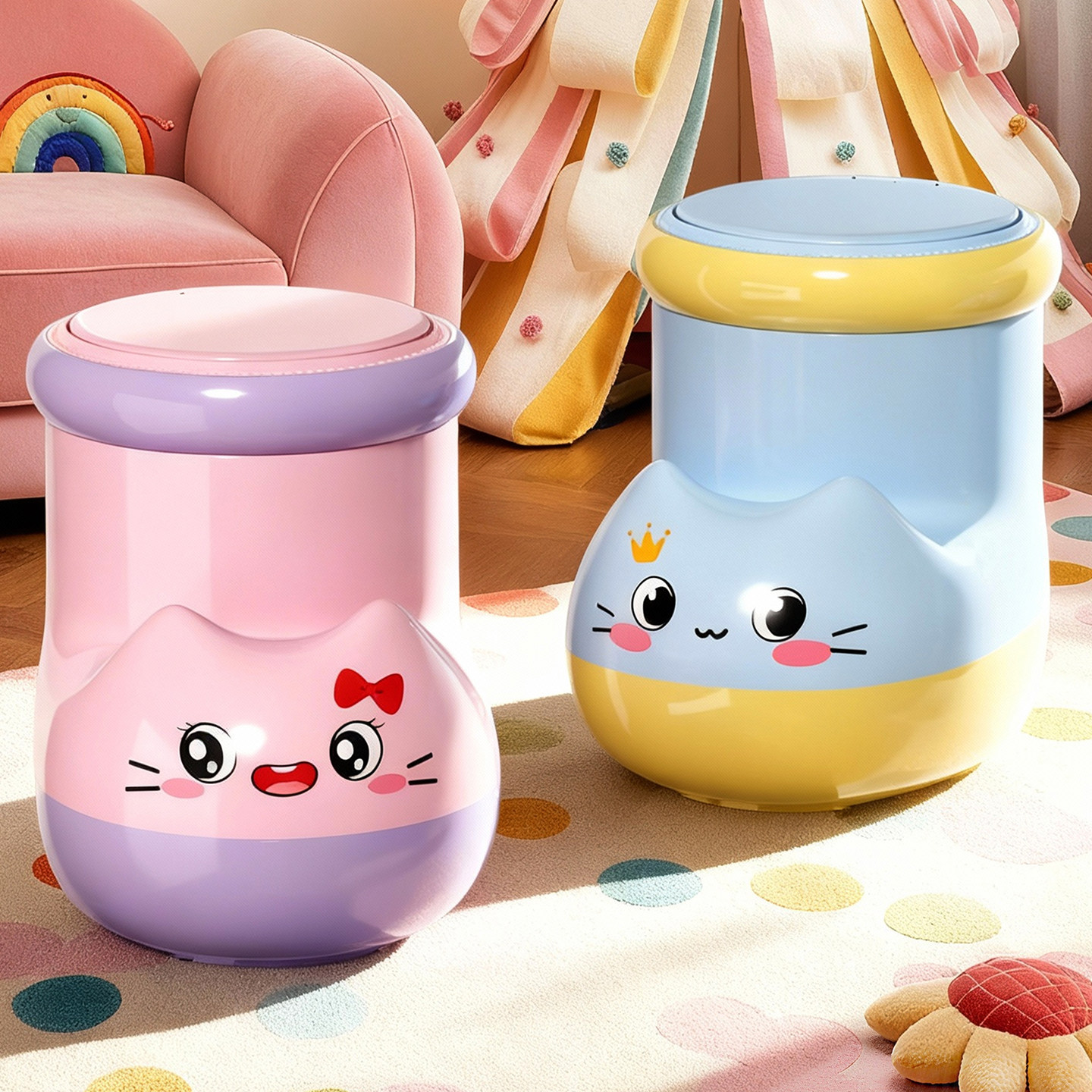 靴子垃圾桶家用客厅轻奢高档高颜值纸桶可移动办公室卧室可爱纸篓