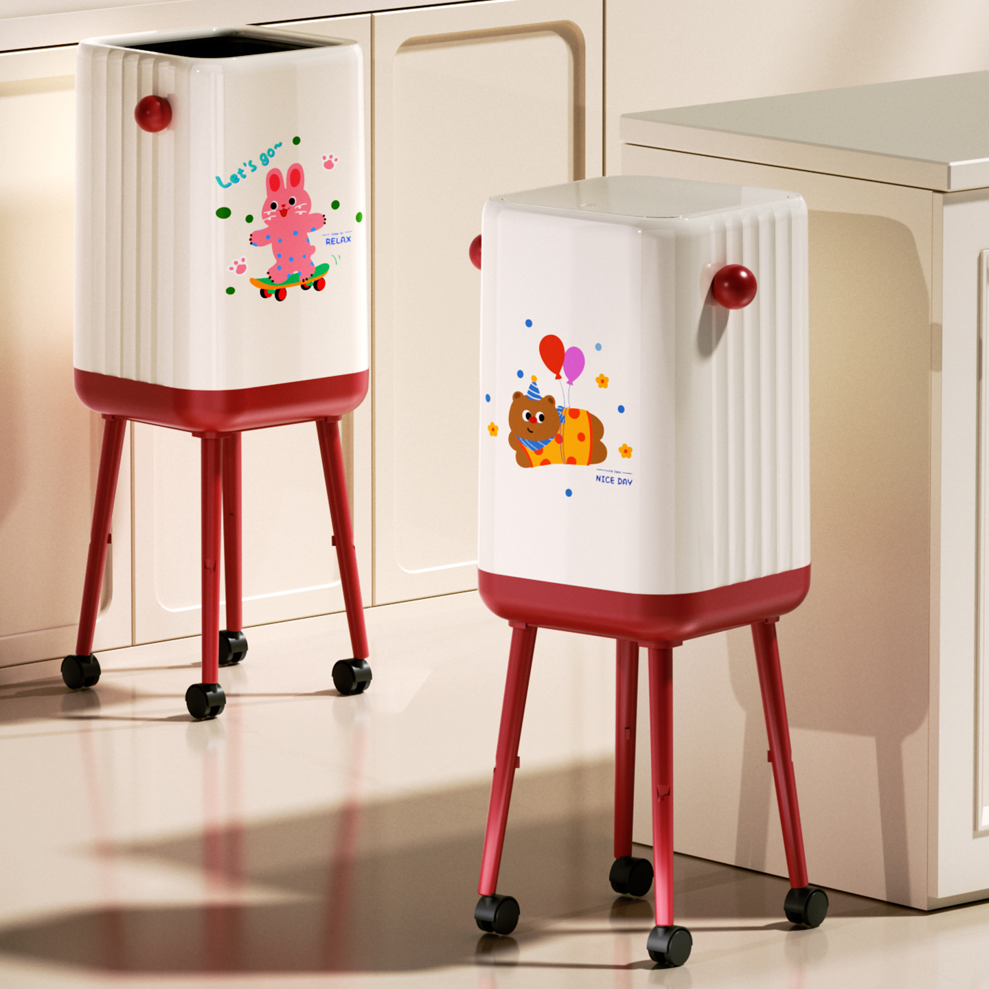 大号高脚免弯腰垃圾桶