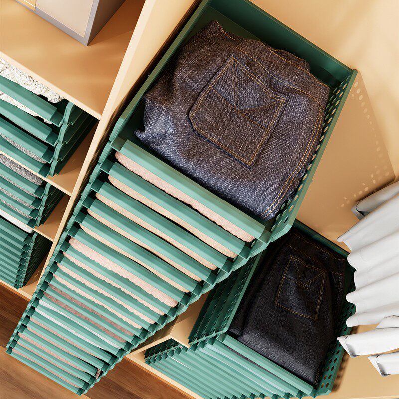 叠衣服t恤分层收纳神器整理架