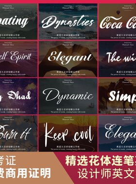 可免费商用英文字体包复古花体飘逸手写连笔婚纱艺术素材下载字库