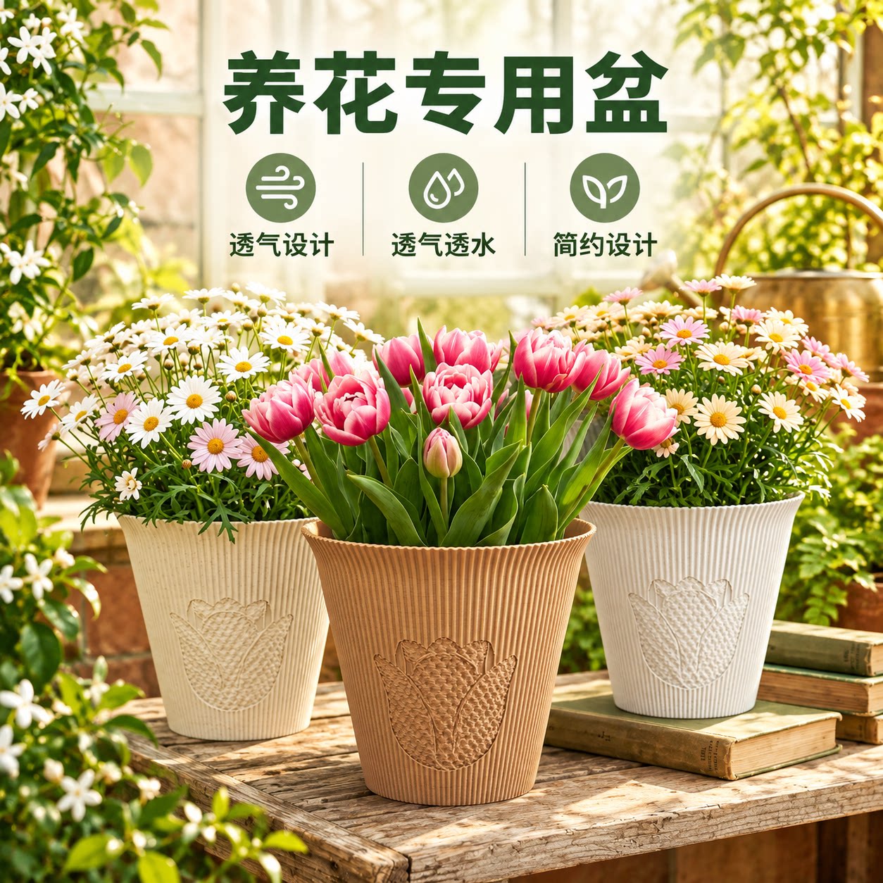 透气花盆家用塑料控根盆透气大号加仑花盆郁金香月季绣球花盆特大