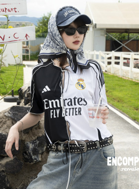 Adidas Remake Jerseyfit 球衣穿搭 皇马阴阳黑白 T恤 ENCOMPASS
