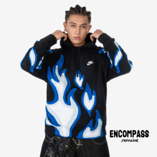 《清仓特价》Nike Remake 多色火焰拼接卫衣 男女同款 ENCOMPASS