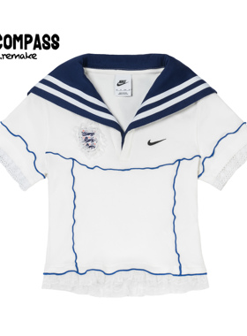 Nike/耐克 remake英格兰Miu系学院风海军领蕾丝制服短袖ENCOMPASS