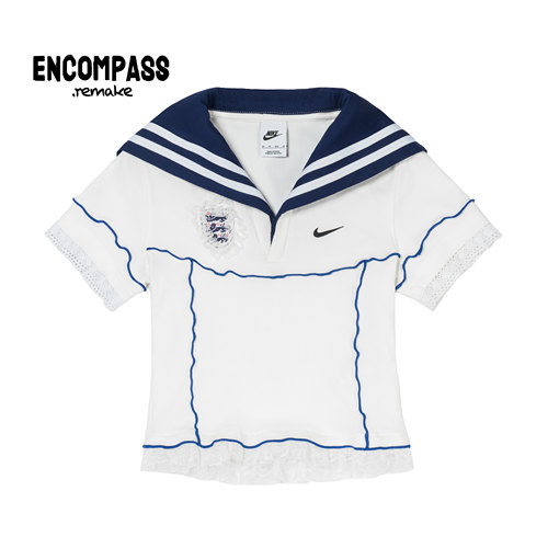 耐克英格兰风海军领短袖T恤JK